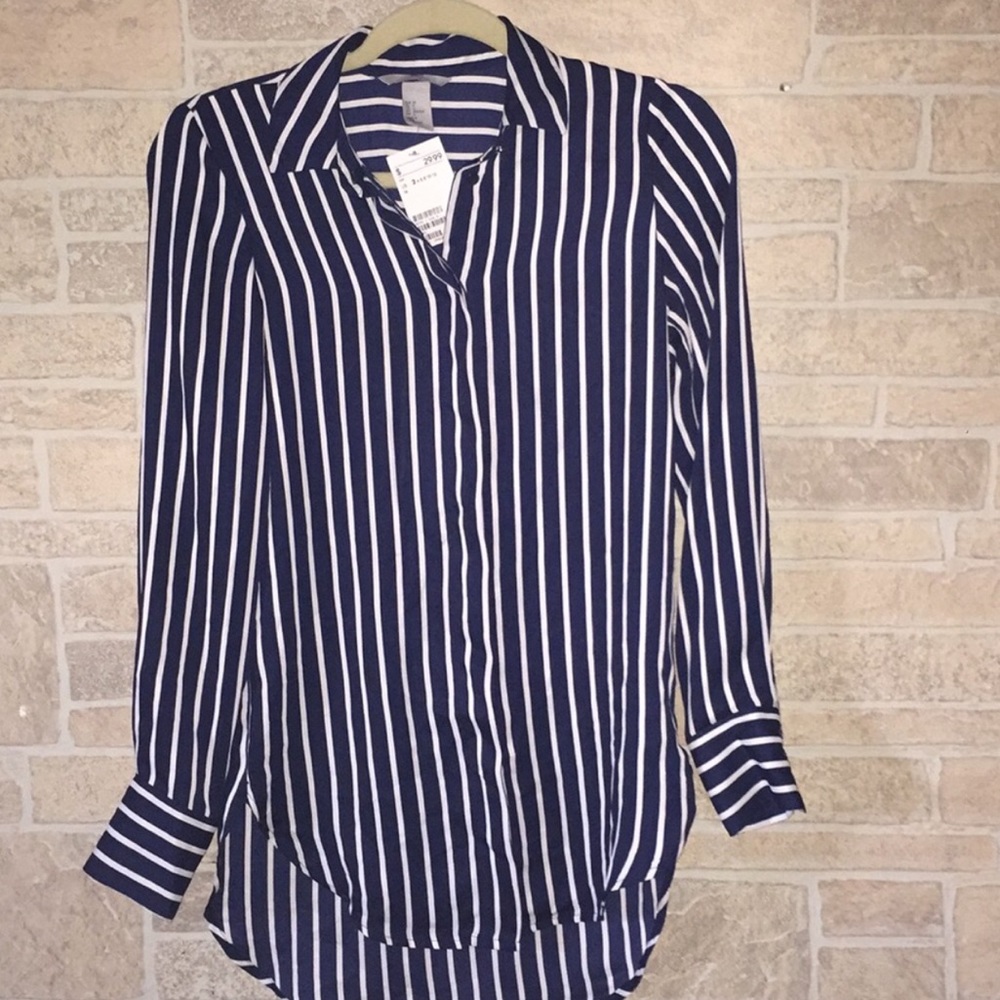 H&M strip button up